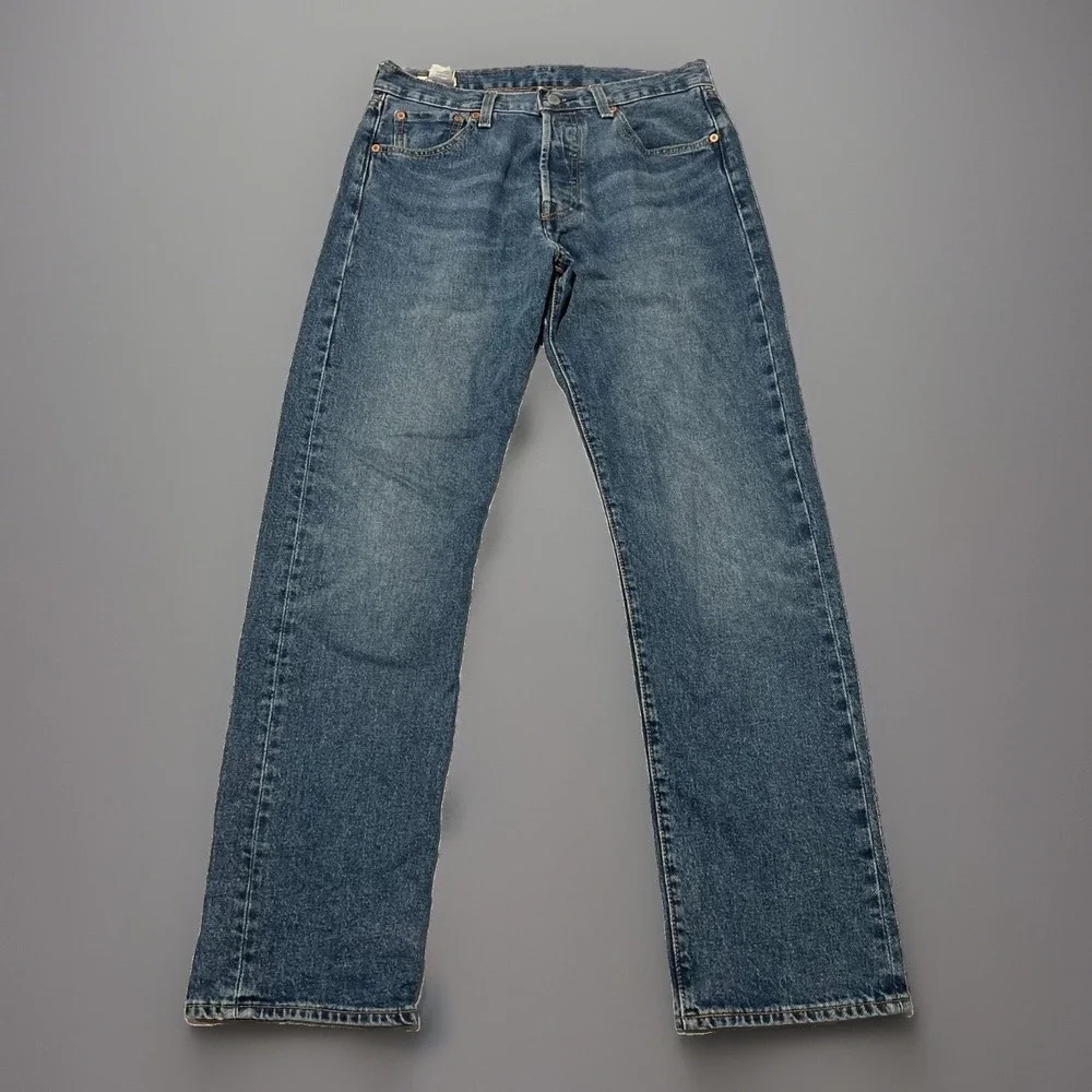 Mens Levis 501 XX 93' Blue Denim Button Fly Straight Leg Jeans 30x31 Big E